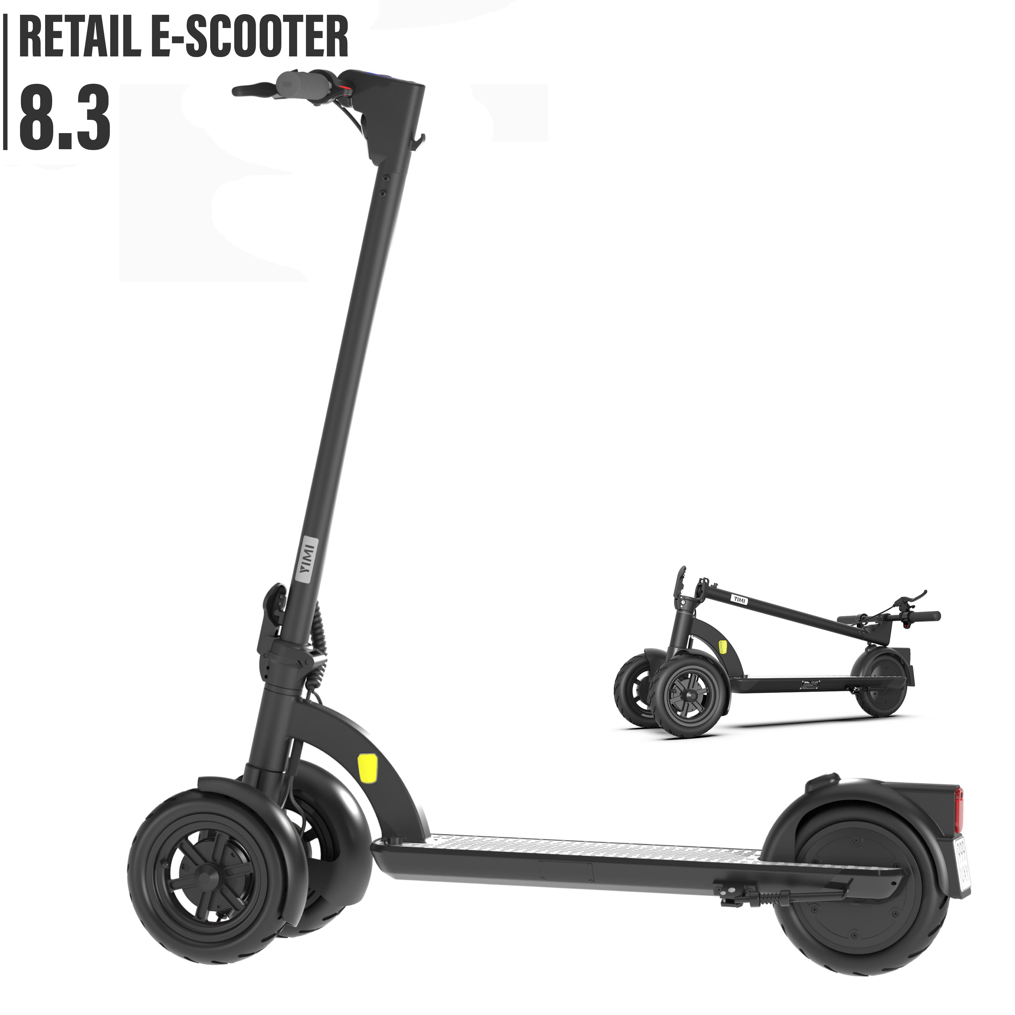 Foldable Dual Front Wheels Escooter Model 8.3 30km Range Drum&electric Brake PU Filled Puncture Resistant Tyres Teenagerfriendly